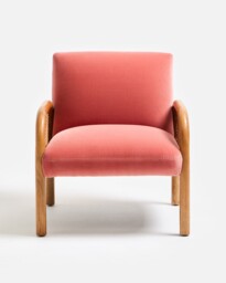 Loha Rose Velvet & Rattan Armchair