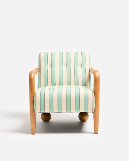 Pablo Green Striped Armchair