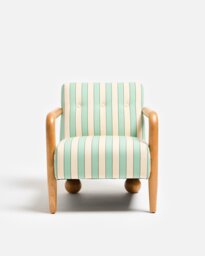 Pablo Green Striped Armchair