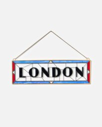 Blue & Red London Stained Glass Wall Art