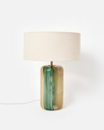 Clara Large Green Stripe Table Lamp & Shade