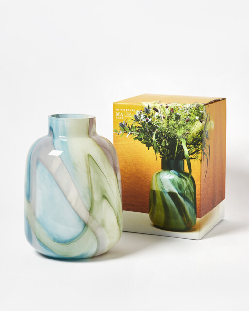 Malie Swirl Green Glass Vase