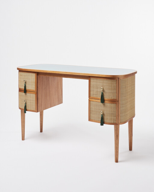 Kinship Rattan Teal Blue Dressing Table