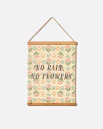 No Rain No Flowers Bamboo Hanging Wall Decor