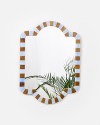 Alyssa Blue & Brown Glass Angular Wall Mirror