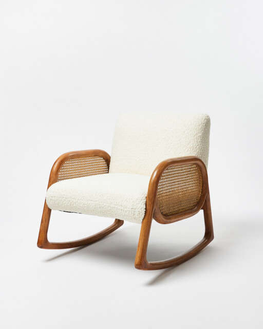Loha Boucle & Rattan Rocking Chair
