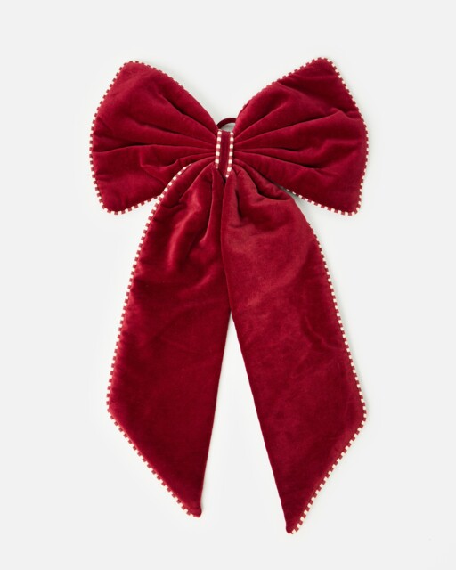 Large Burgundy Velvet Bow Christmas Decoration
