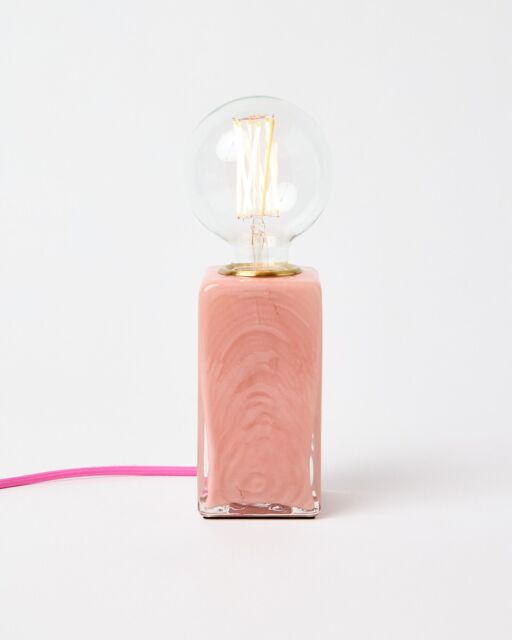 Alina Pink Glass Desk Table Lamp Base by Oliver Bonas - Main Image