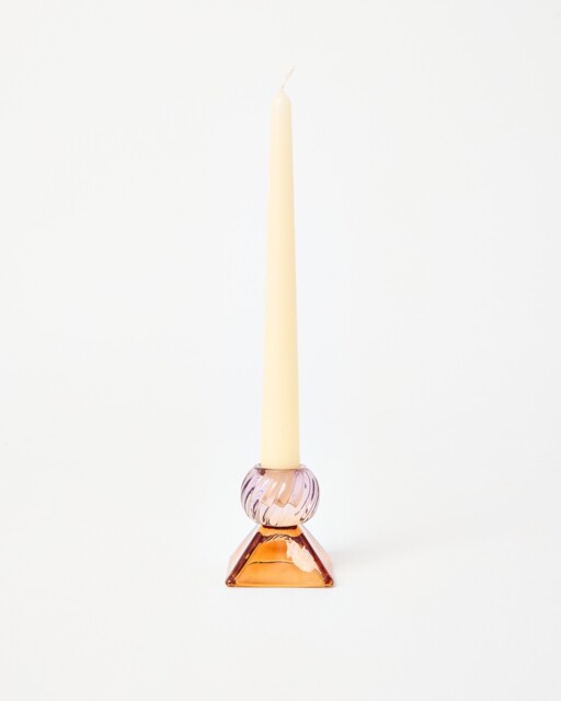 Paloma Geometric Pink Glass Candle Holder