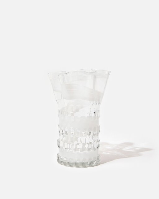 Juana White Spiral Clear Glass Vase