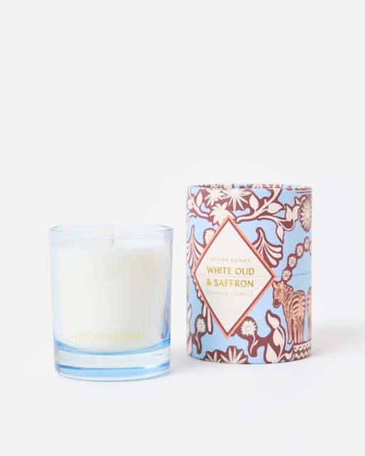 Stately White Oud & Saffron Scented Candle