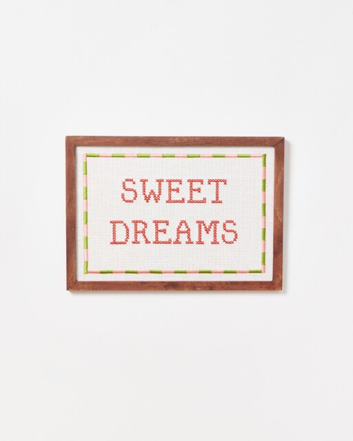 Sweet Dreams Embroidered Wall Art