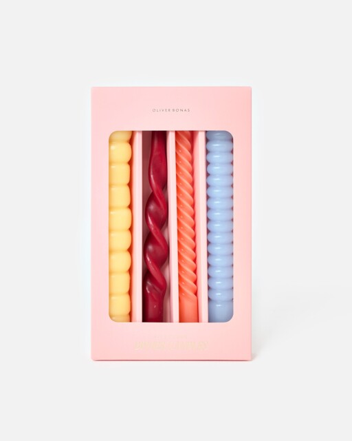Twirls and Swirls Dinner Candles Set of Four