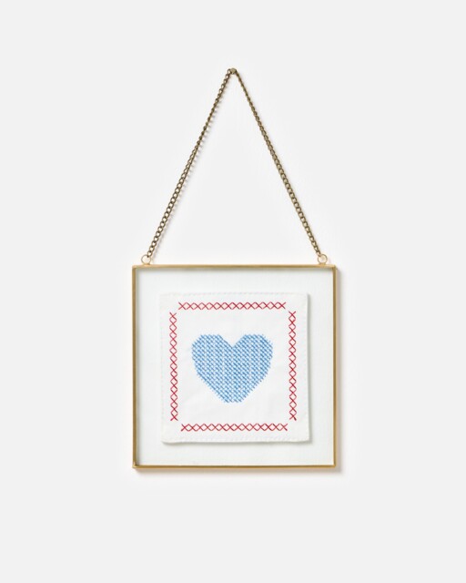Cross Stitch Heart Wall Art