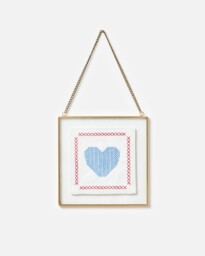 Cross Stitch Heart Wall Art