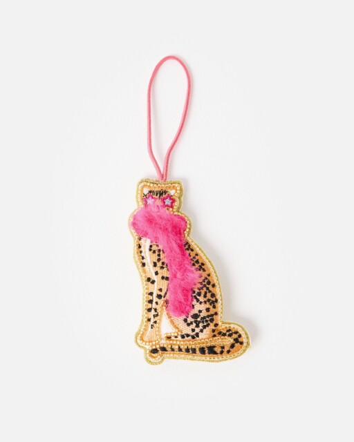 Cheetah Embellished Christmas Tree Decoration