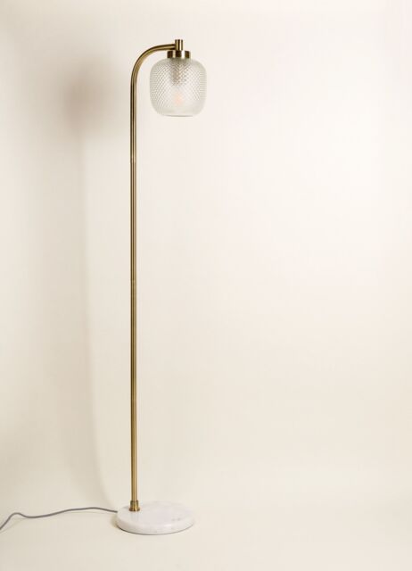 Luce Gold Glass & Marble Floor Lamp