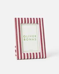 "Reine Red Stripe Paper Photo Frame 4x6"""