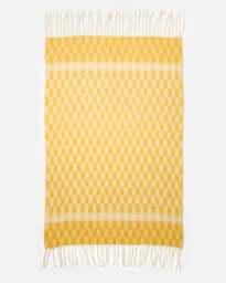 Yellow Gingham Fluffy Rectangle Throw