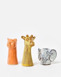 Animal Bud Ceramic Vase Set of Three