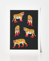 Tigers In Boots Wall Art Print