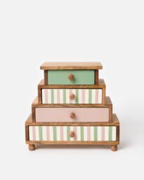 Pink & Green Painted Wooden Jewellery Drawers