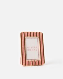 "Damia Pink & Brown Beaded Photo Frame 4x6"""