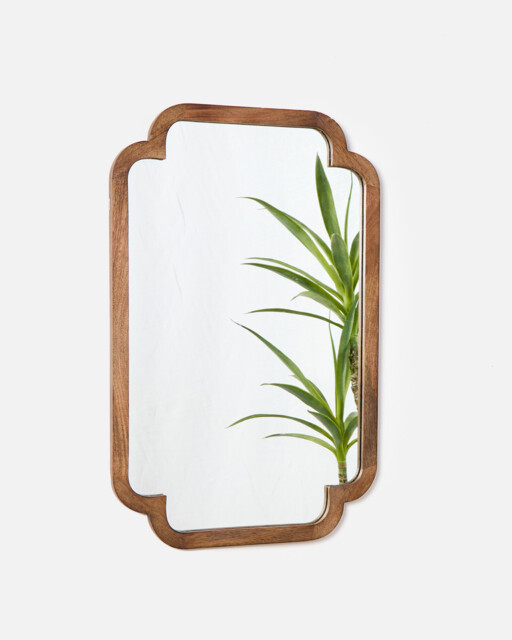 Safira Rectangle Mango Wood Wall Mirror