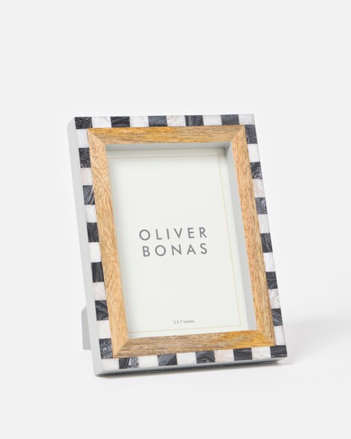 "Pablo Chequerboard Wooden Photo Frame 5x7"""
