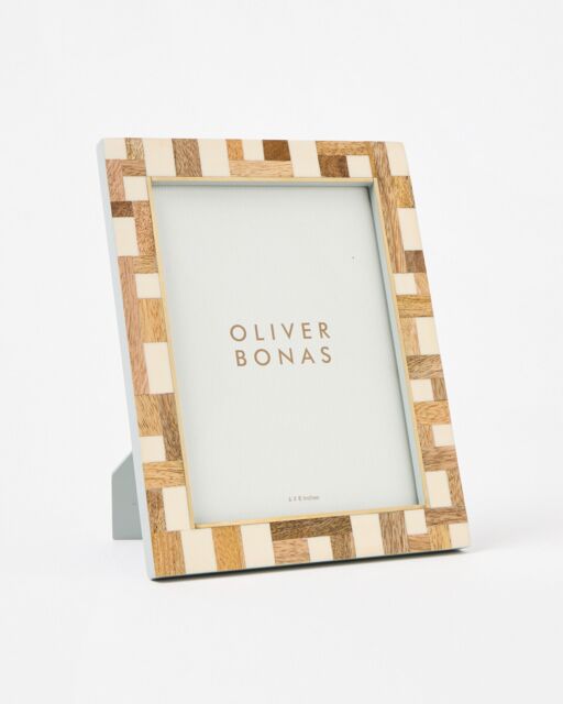"Mika Chequerboard Mango Wood Photo Frame 6x8"""
