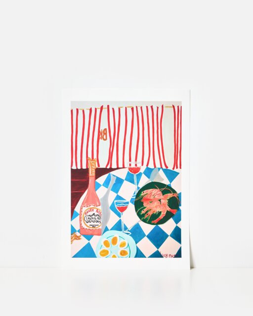 Shrimps & Champagne Wall Art Print