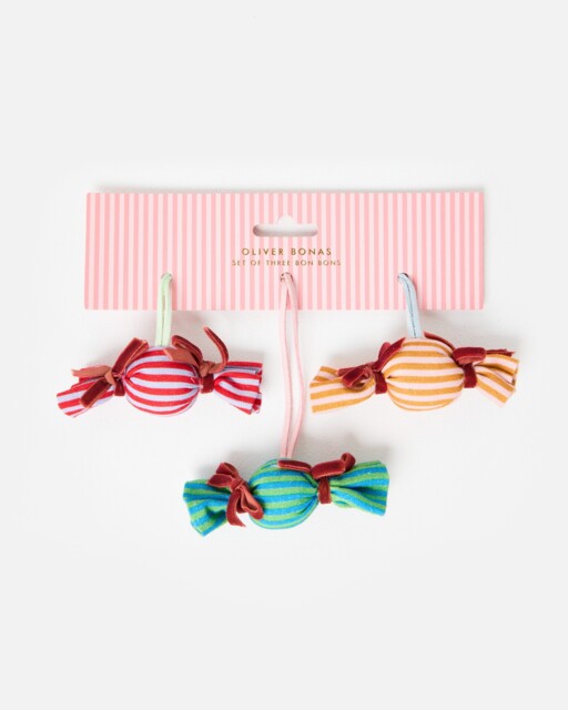Multicoloured Bon Bon Christmas Tree Decorations Set of Three