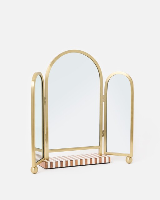 Rayas Striped Triple Arch Dressing Table Mirror