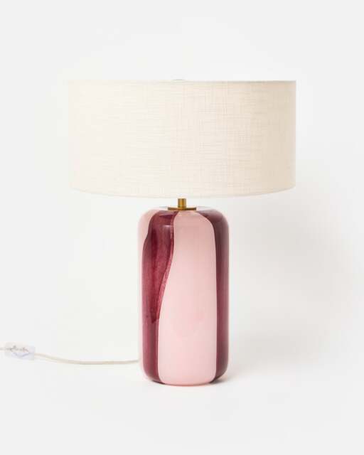 Clara Burgundy Stripe Desk & Table Lamp
