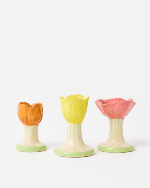 Ceramic Flower Bud Vase Set of Three