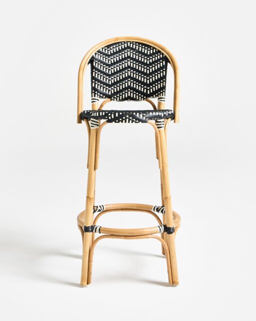 Bistro Black Rattan Bar Stool