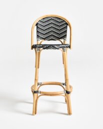 Bistro Black Rattan Bar Stool