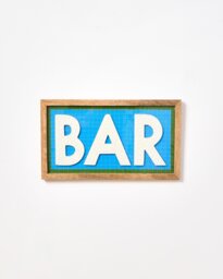Blue Bar Framed Mosaic Wall Art