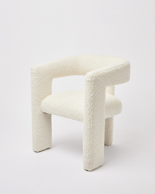 Tress Natural Faux Sheepskin Boucle Chair