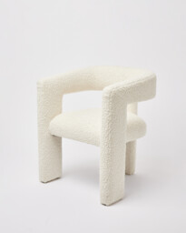 Tress Natural Faux Sheepskin Boucle Chair