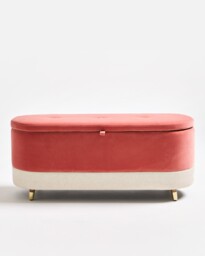 Ola Rose Velvet Ottoman