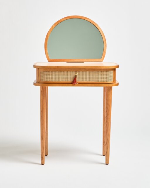Kinship Rattan Pink Dressing Table & Mirror