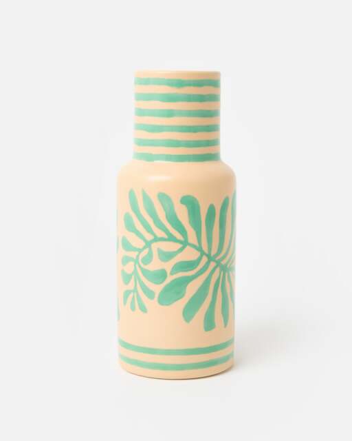 Lucia Green Floral Ceramic Vase