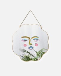 Cloud Face Scalloped Hanging Mirror