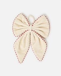 Cream Velvet Bow Christmas Decoration