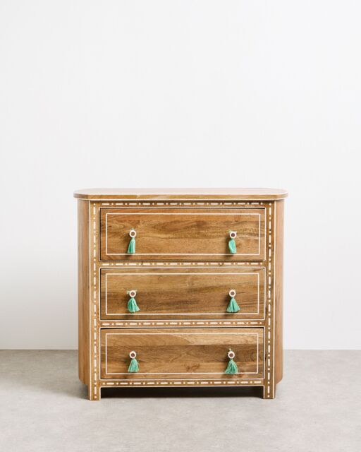 Riya Mango Wood Inlay Chest of Drawers