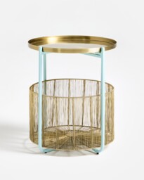 Iggy Storage Blue & Gold Side Table