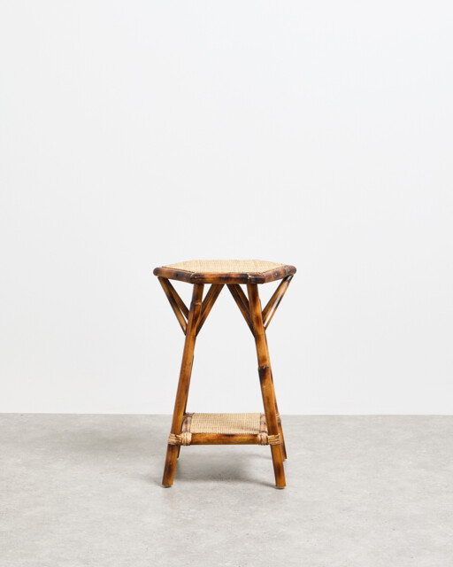 Tortuga Brown Rattan Hexagonal Side Table