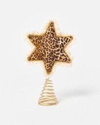 Leopard Print Star Christmas Tree Topper
