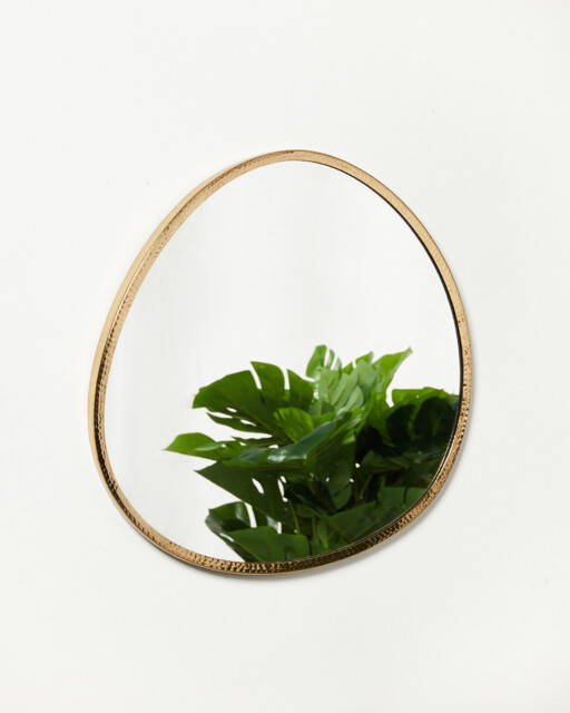 Hammered Gold Pebble Wall Mirror Medium